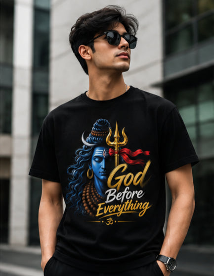 God Before Everything Mahadev T-Shirt for Men & Women